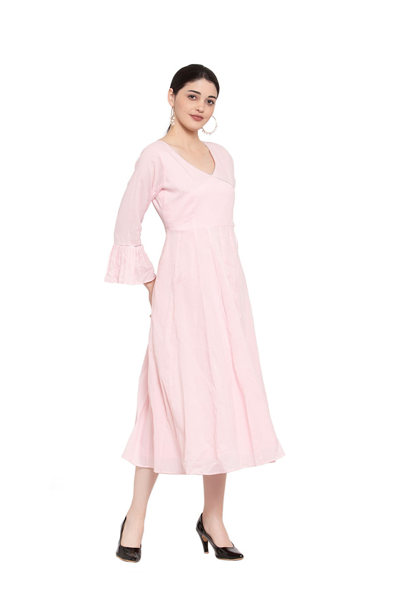 Pink angrakha tassel dress_1